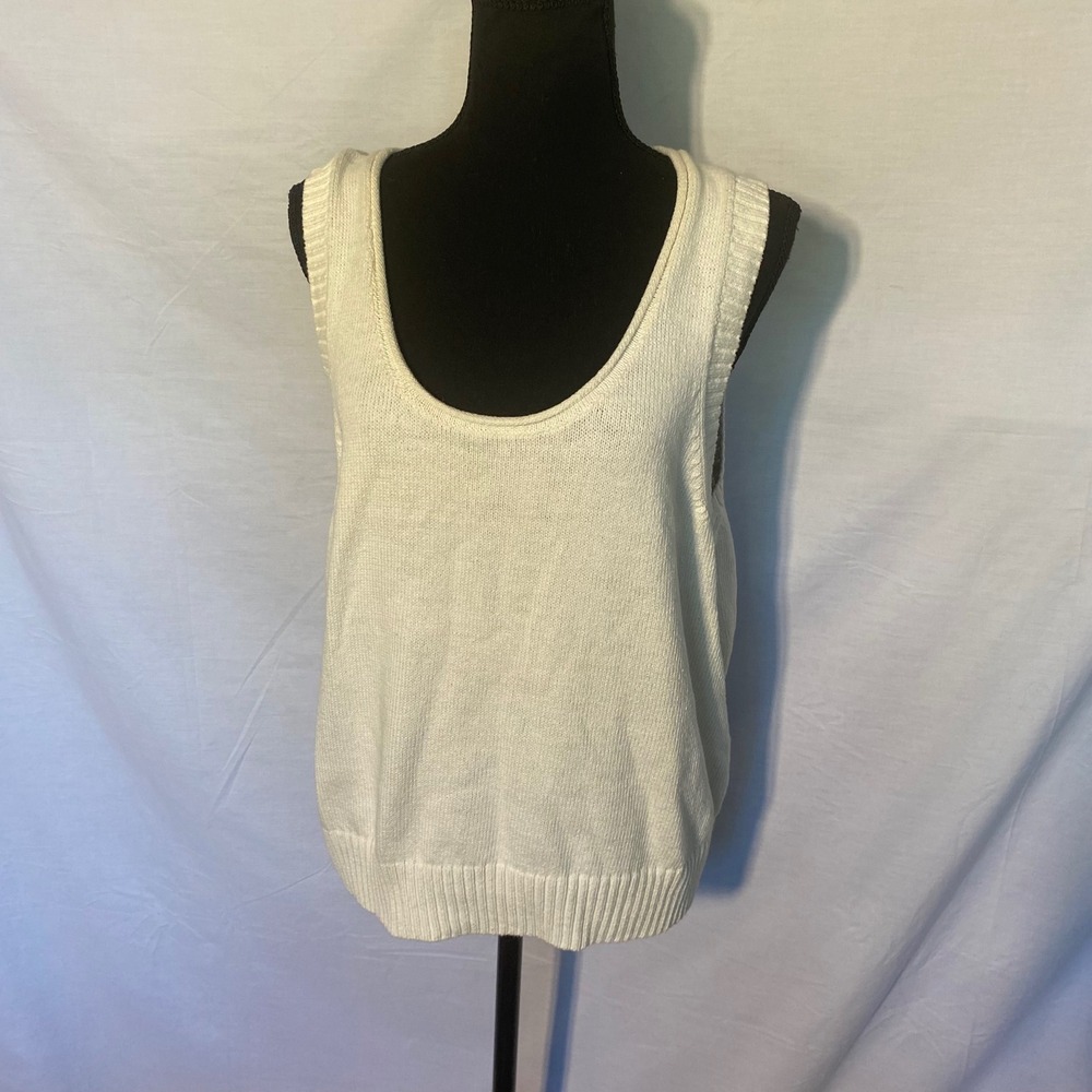 NIC and ZOE Cream Knit Sweater Vest Sleeveless Classic Comfort‎ XXL